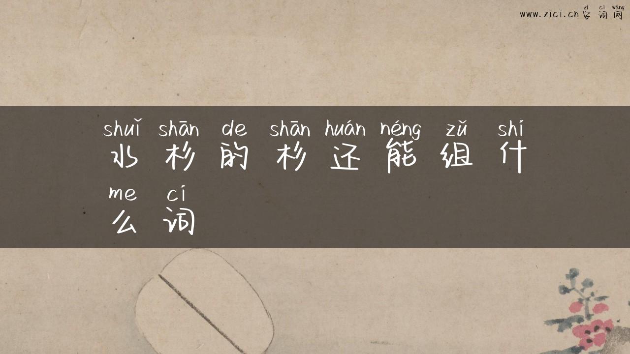 水杉的杉还能组什么词