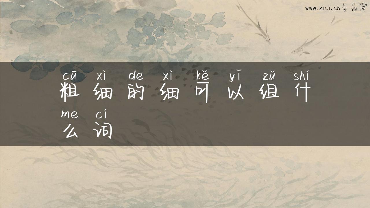粗细的细可以组什么词