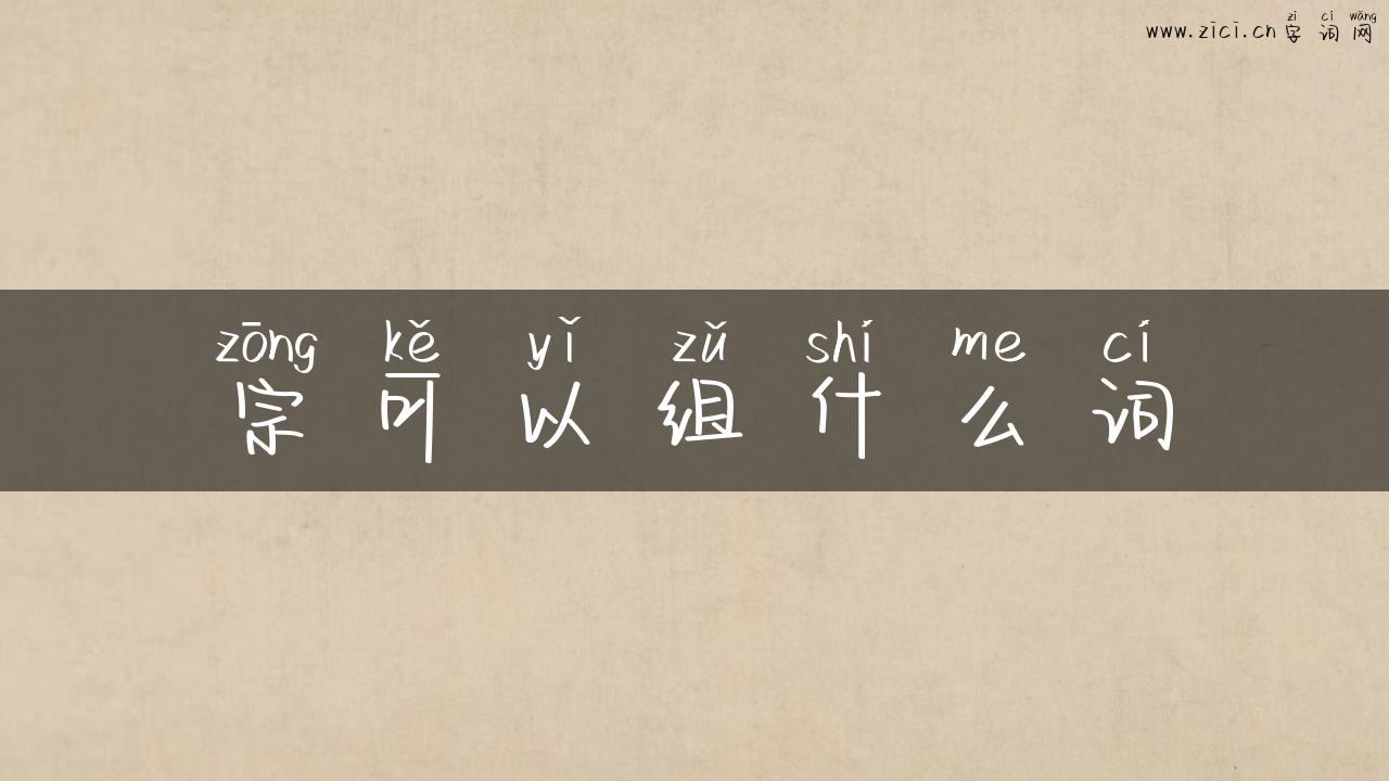 宗可以组什么词