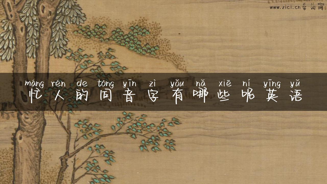 忙人的同音字有哪些呢英语