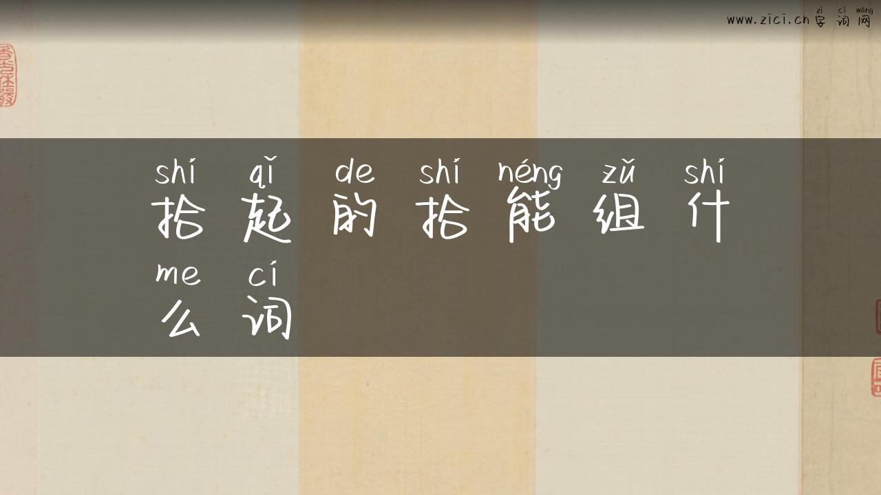 拾起的拾能组什么词