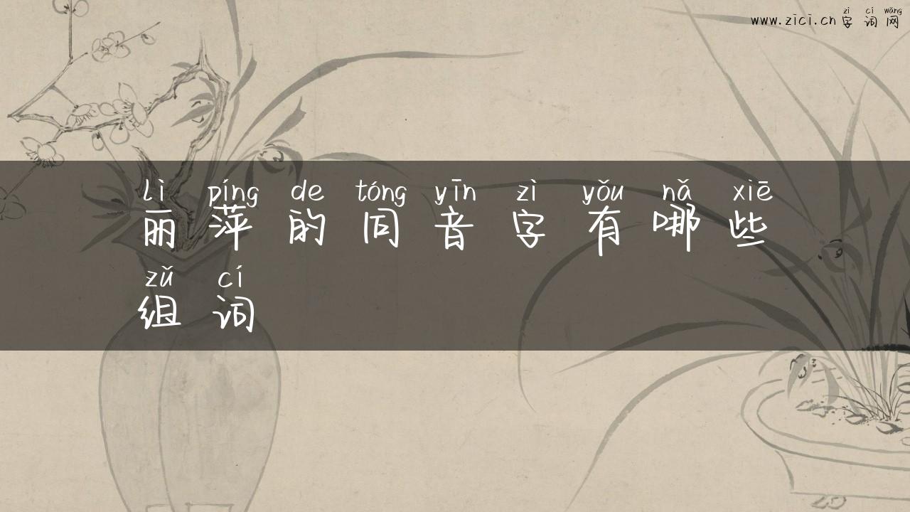 丽萍的同音字有哪些组词