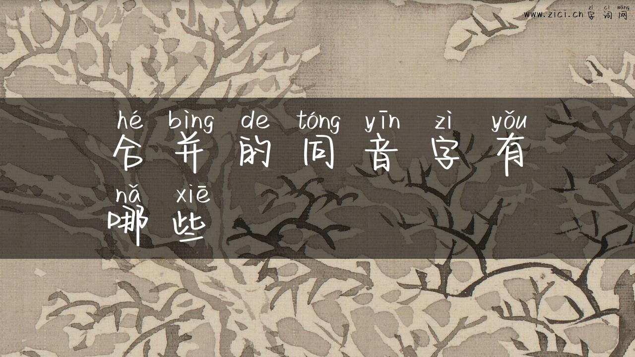 合并的同音字有哪些
