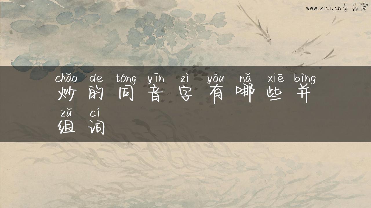 炒的同音字有哪些并组词