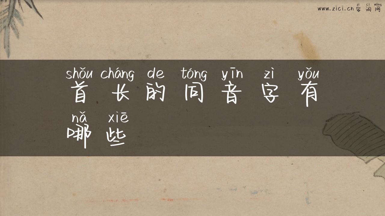 首长的同音字有哪些