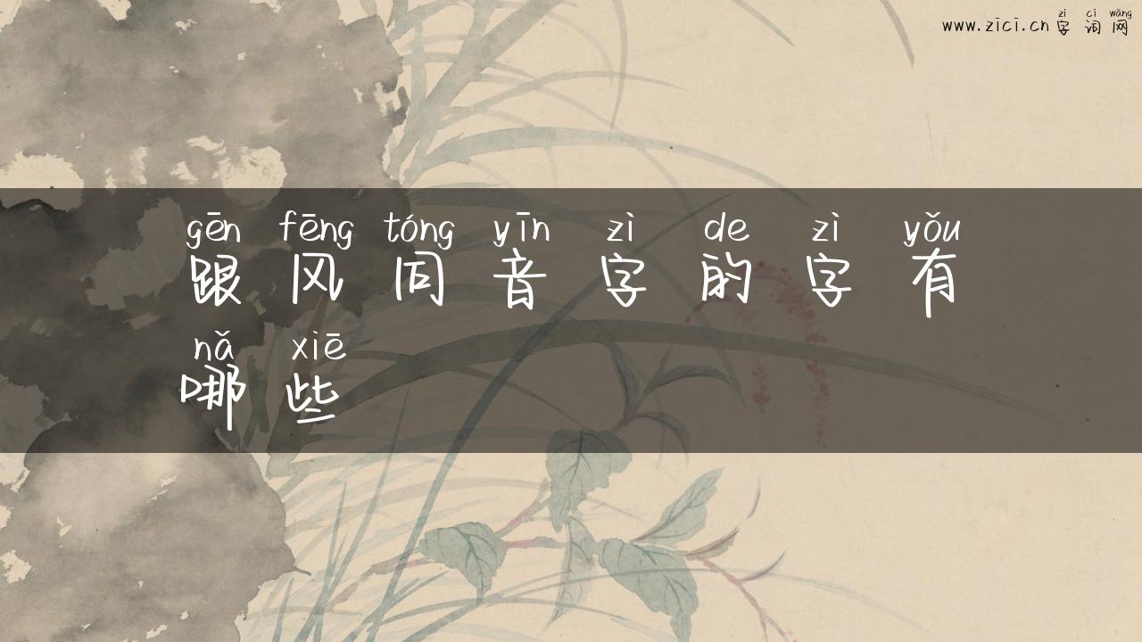 跟风同音字的字有哪些