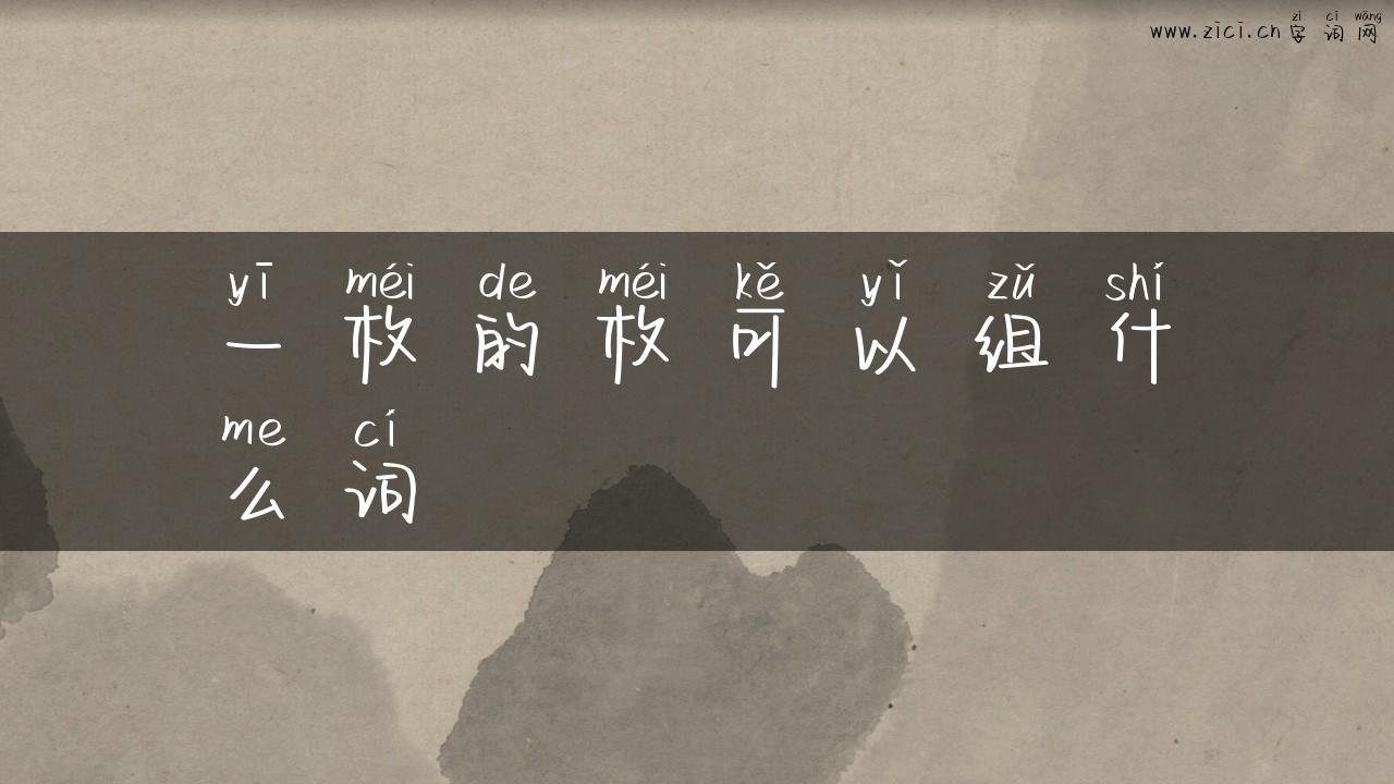 一枚的枚可以组什么词