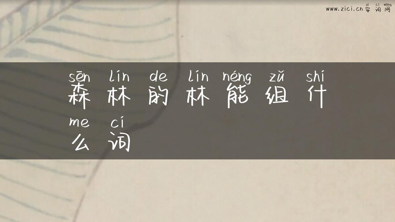 森林的林能组什么词