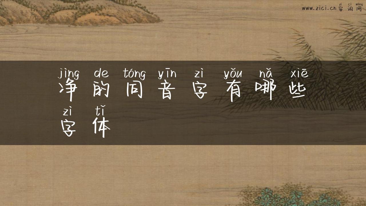 净的同音字有哪些字体