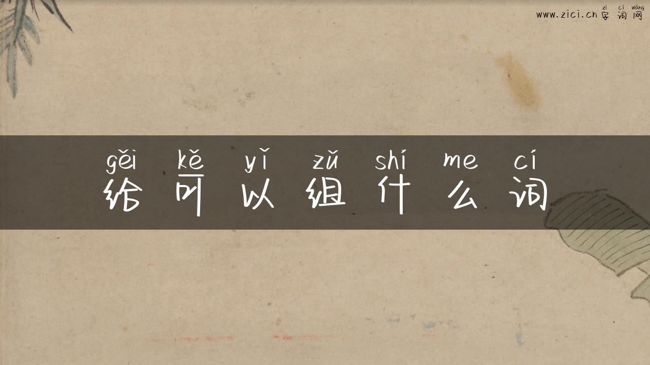 给可以组什么词