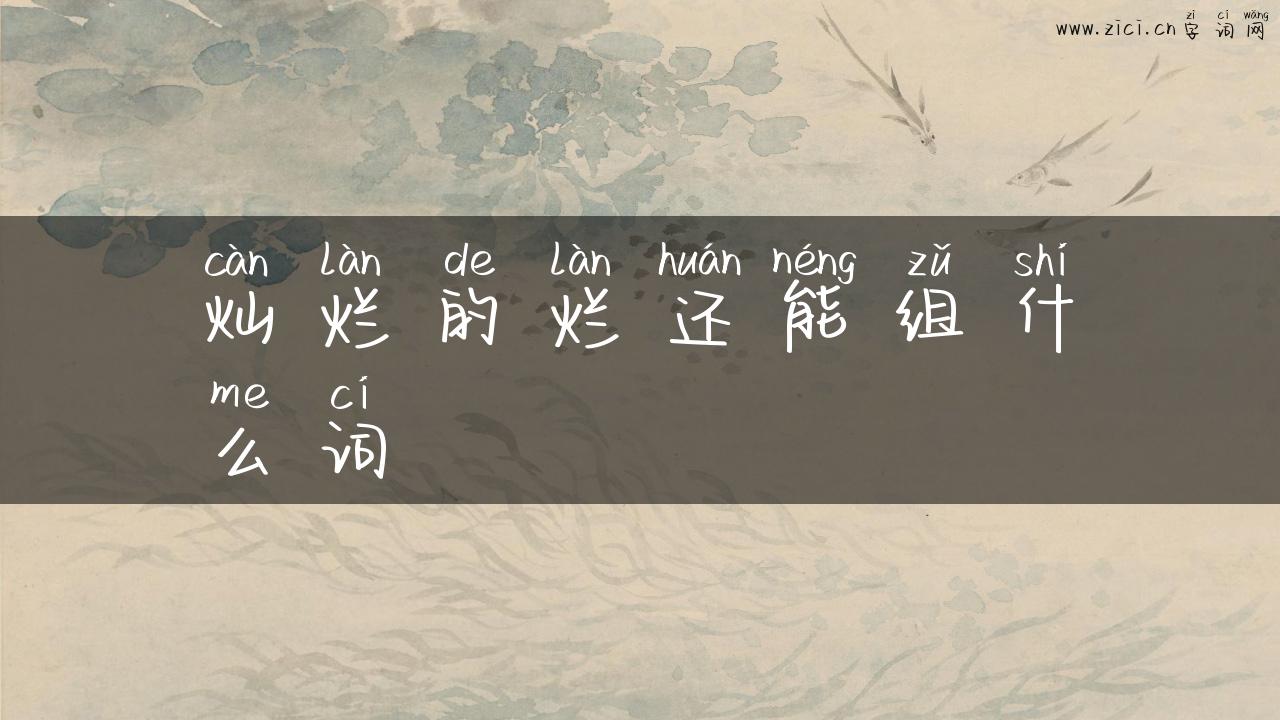 灿烂的烂还能组什么词