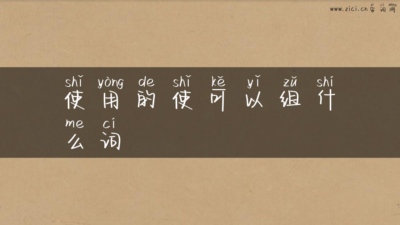 使用的使可以组什么词