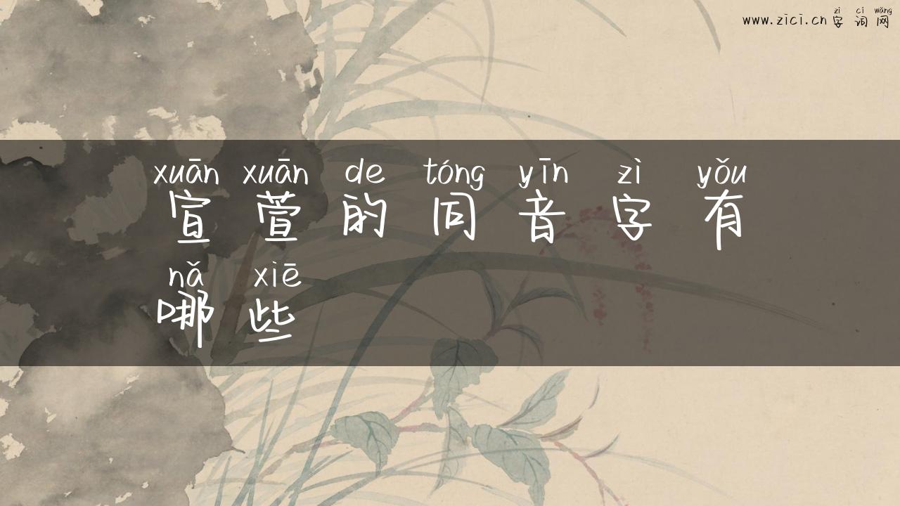 宣萱的同音字有哪些