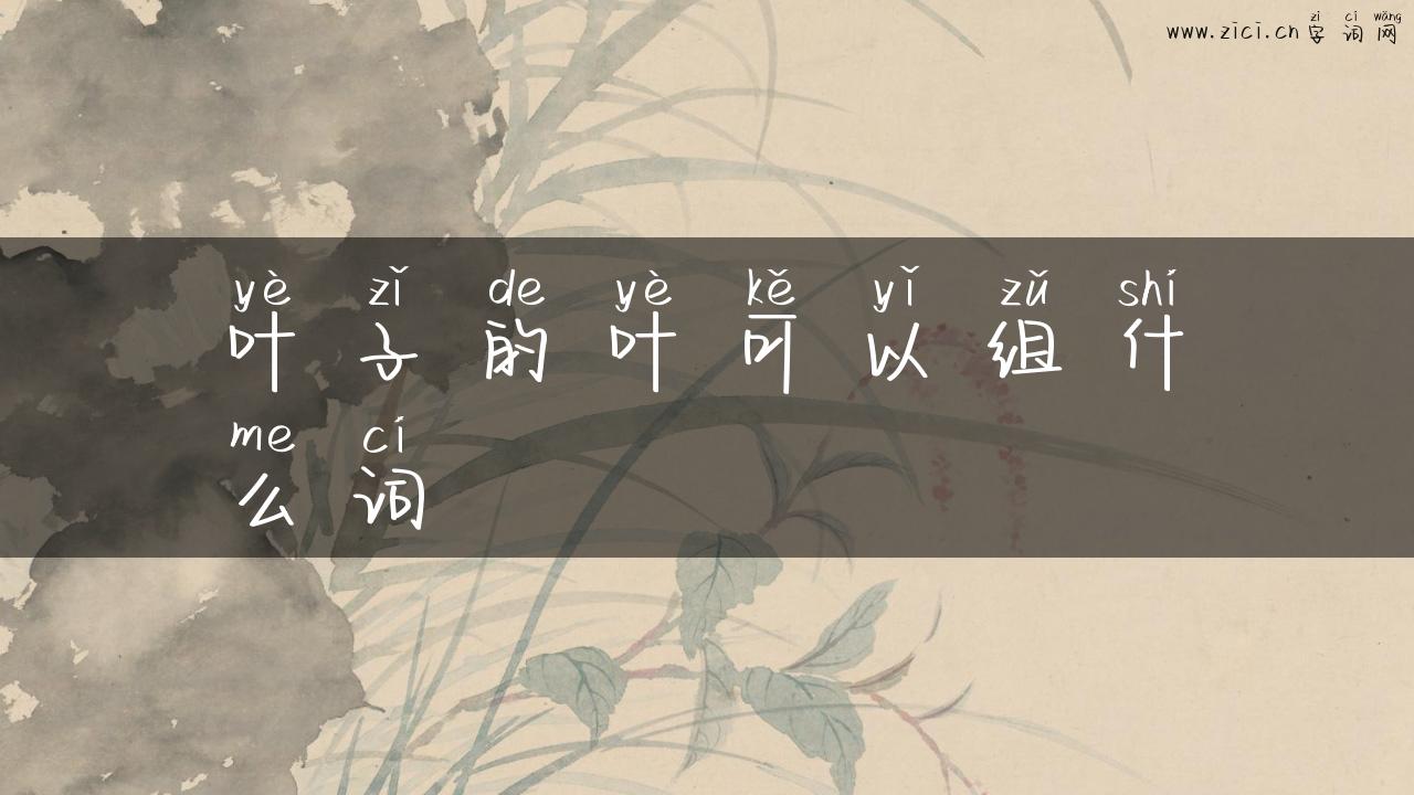 叶子的叶可以组什么词