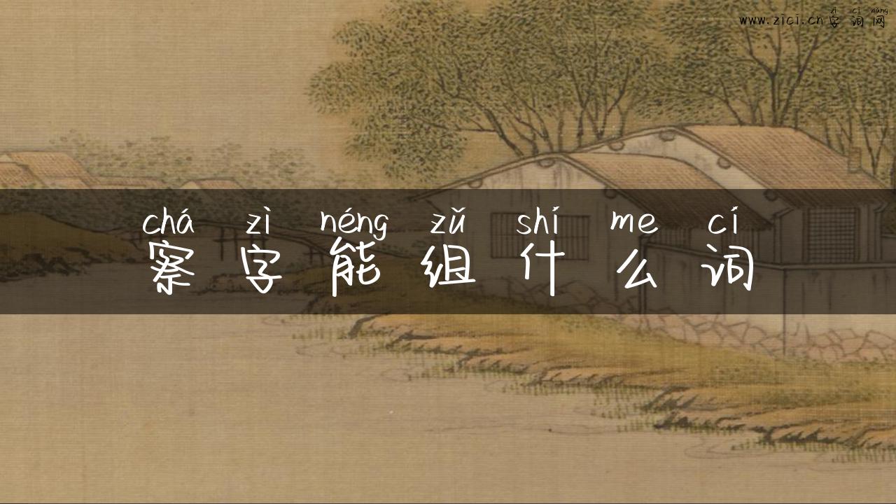 察字能组什么词