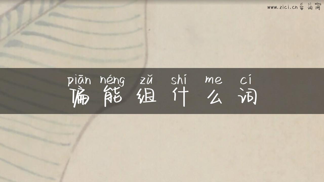 偏能组什么词