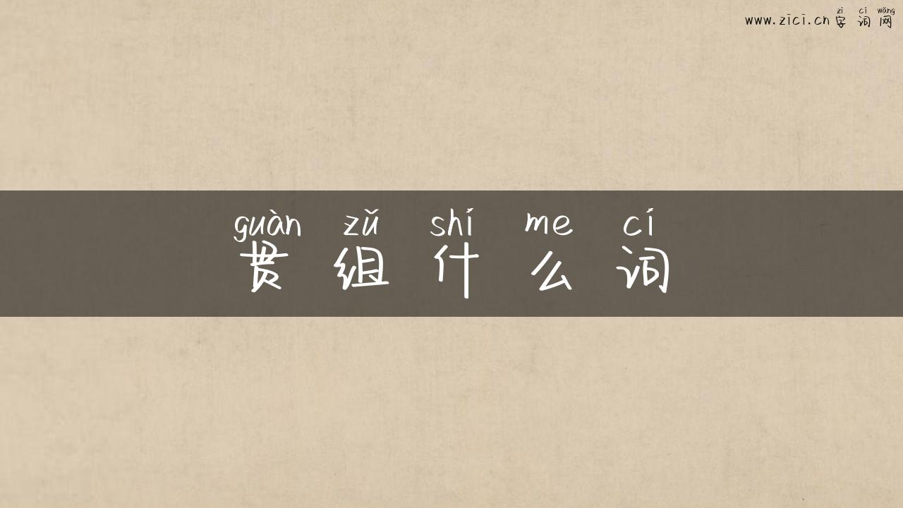 贯组什么词