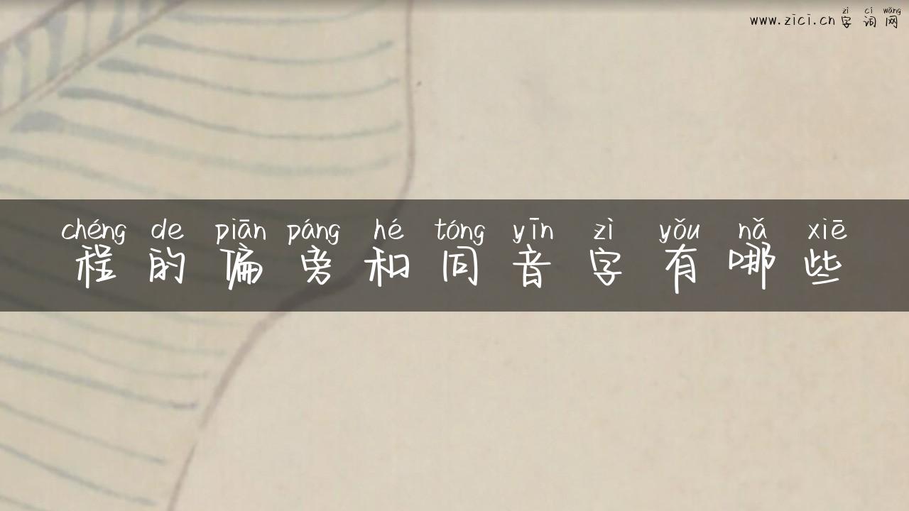 程的偏旁和同音字有哪些