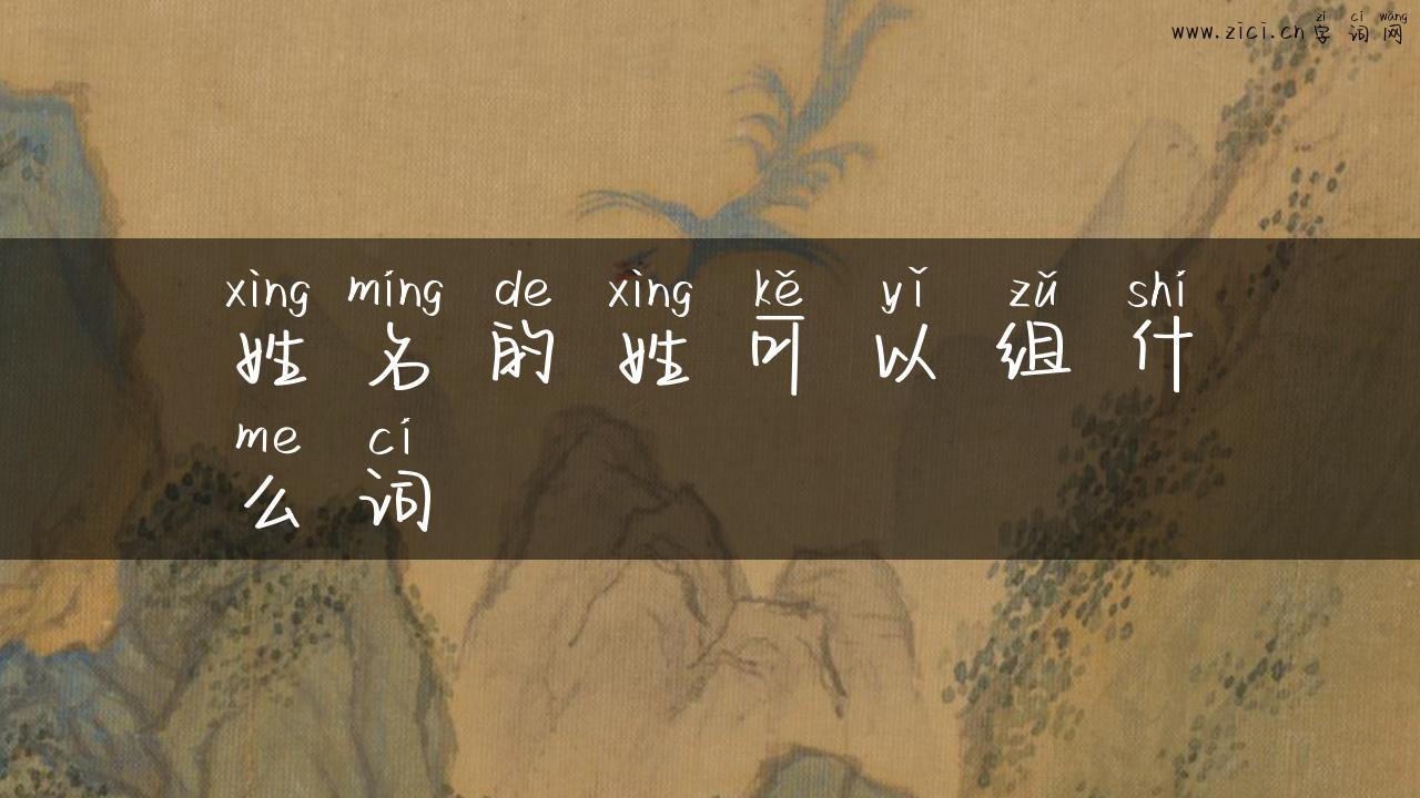 姓名的姓可以组什么词
