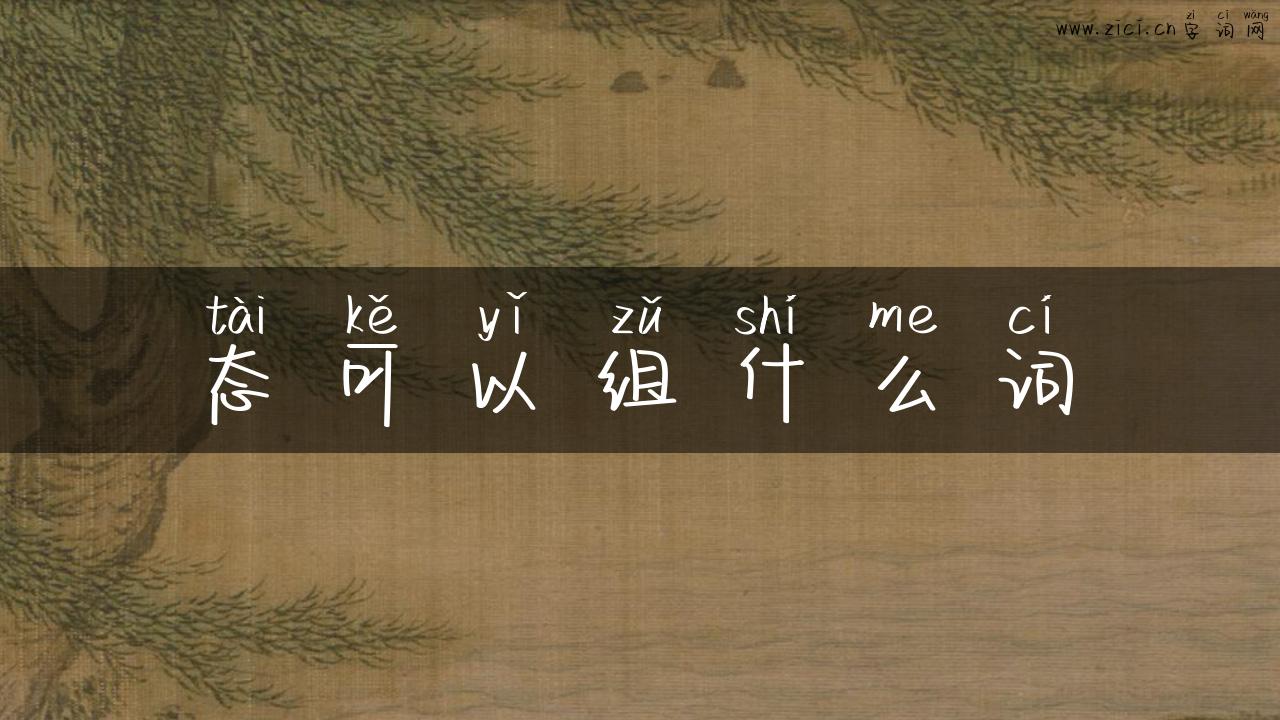 态可以组什么词