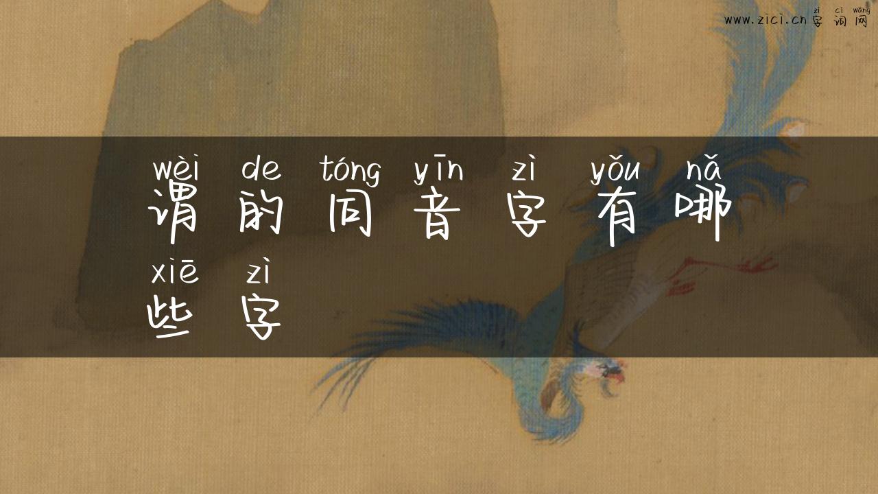 谓的同音字有哪些字