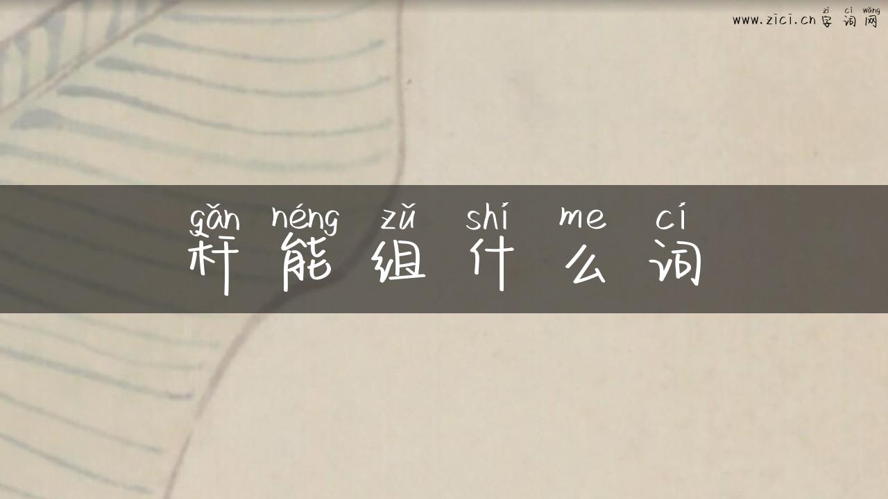 秆能组什么词
