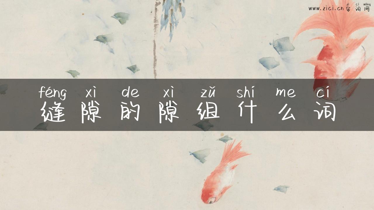 缝隙的隙组什么词