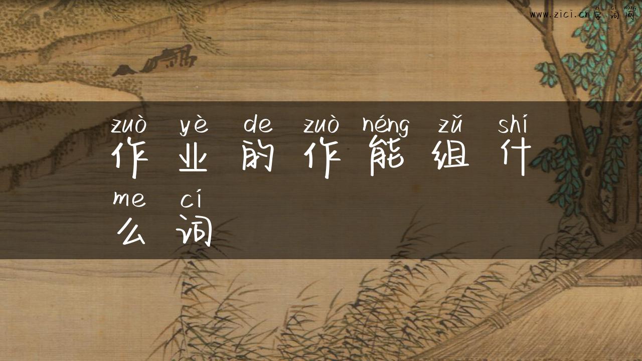 作业的作能组什么词