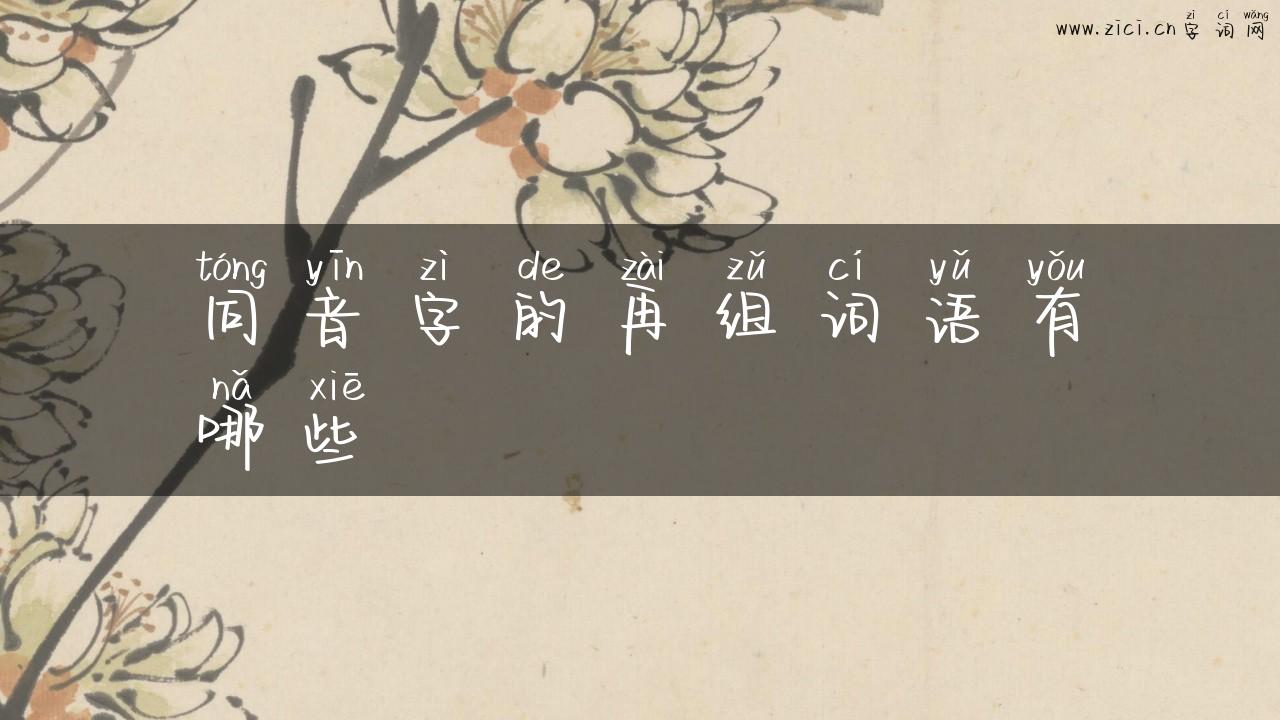 同音字的再组词语有哪些