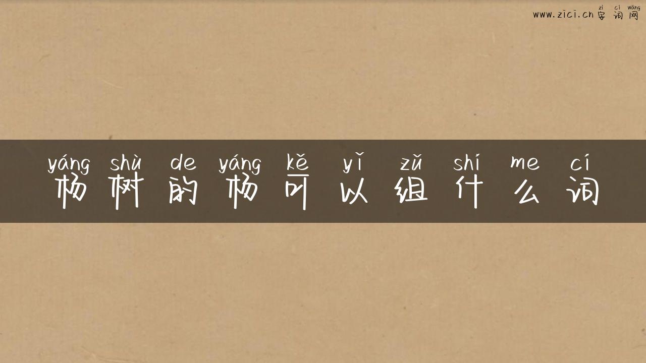 杨树的杨可以组什么词