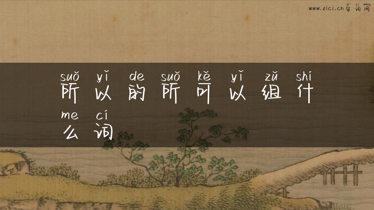 所以的所可以组什么词