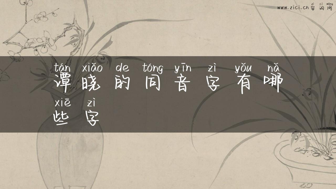 谭晓的同音字有哪些字