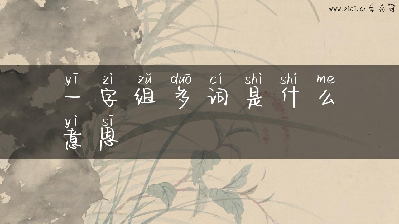 一字组多词是什么意思