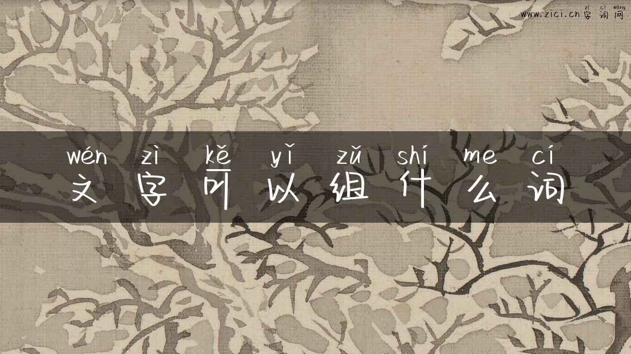 文字可以组什么词