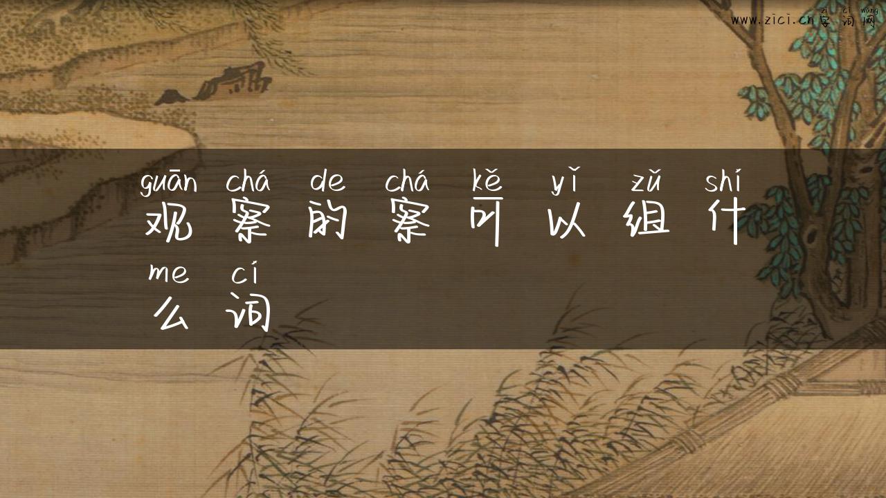 观察的察可以组什么词