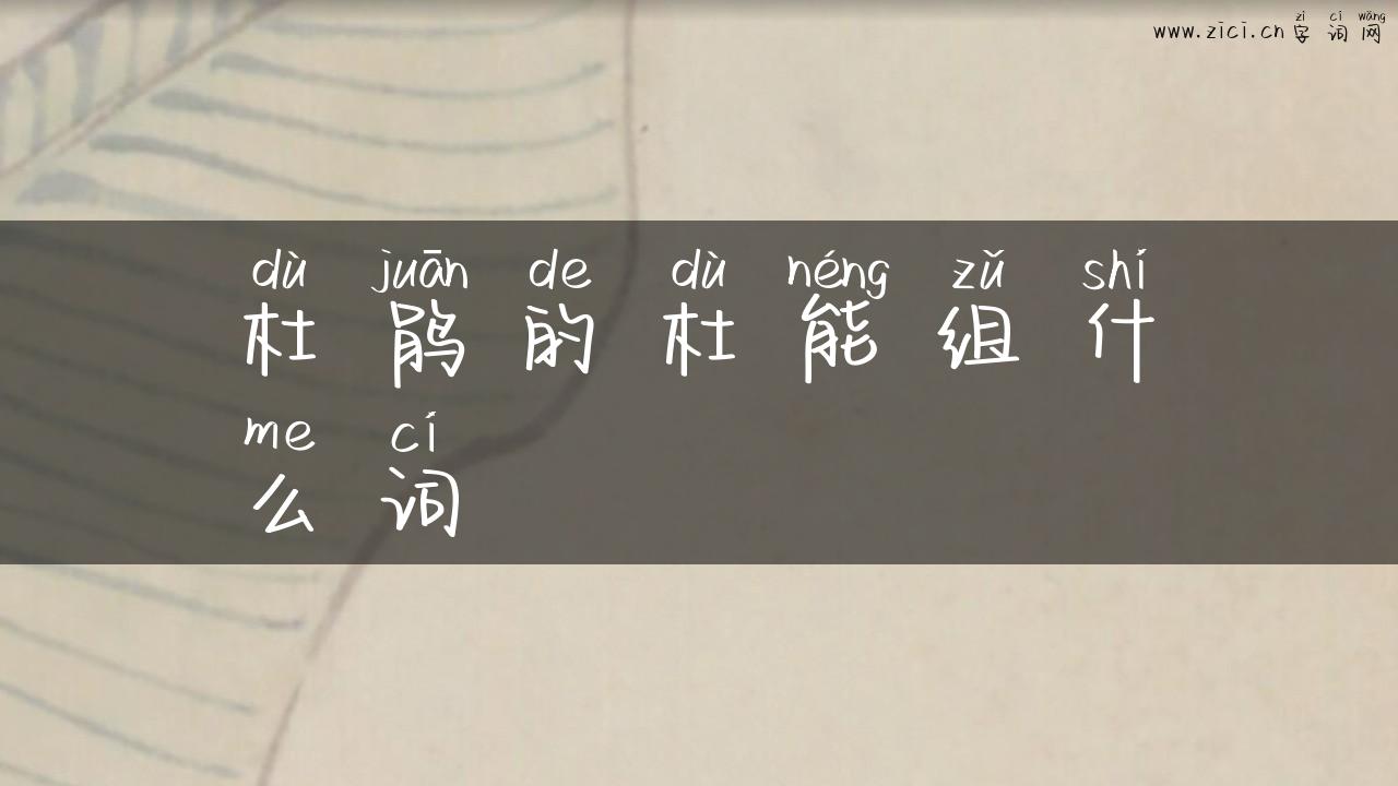 杜鹃的杜能组什么词