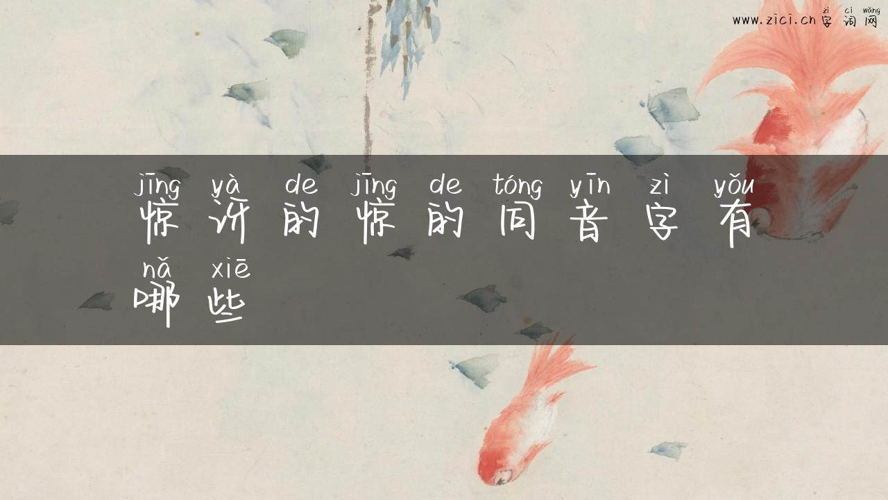 惊讶的惊的同音字有哪些