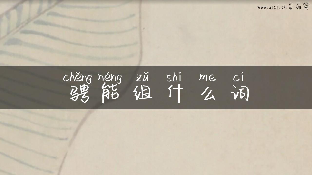 骋能组什么词