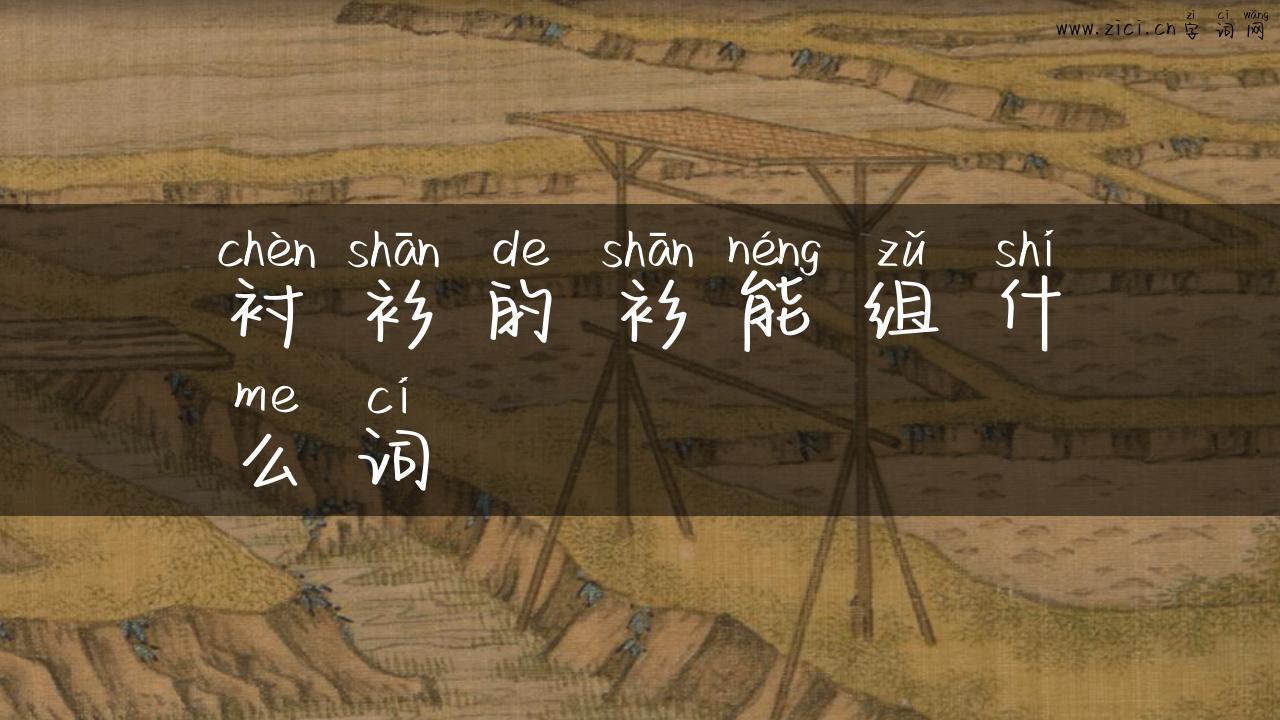 衬衫的衫能组什么词