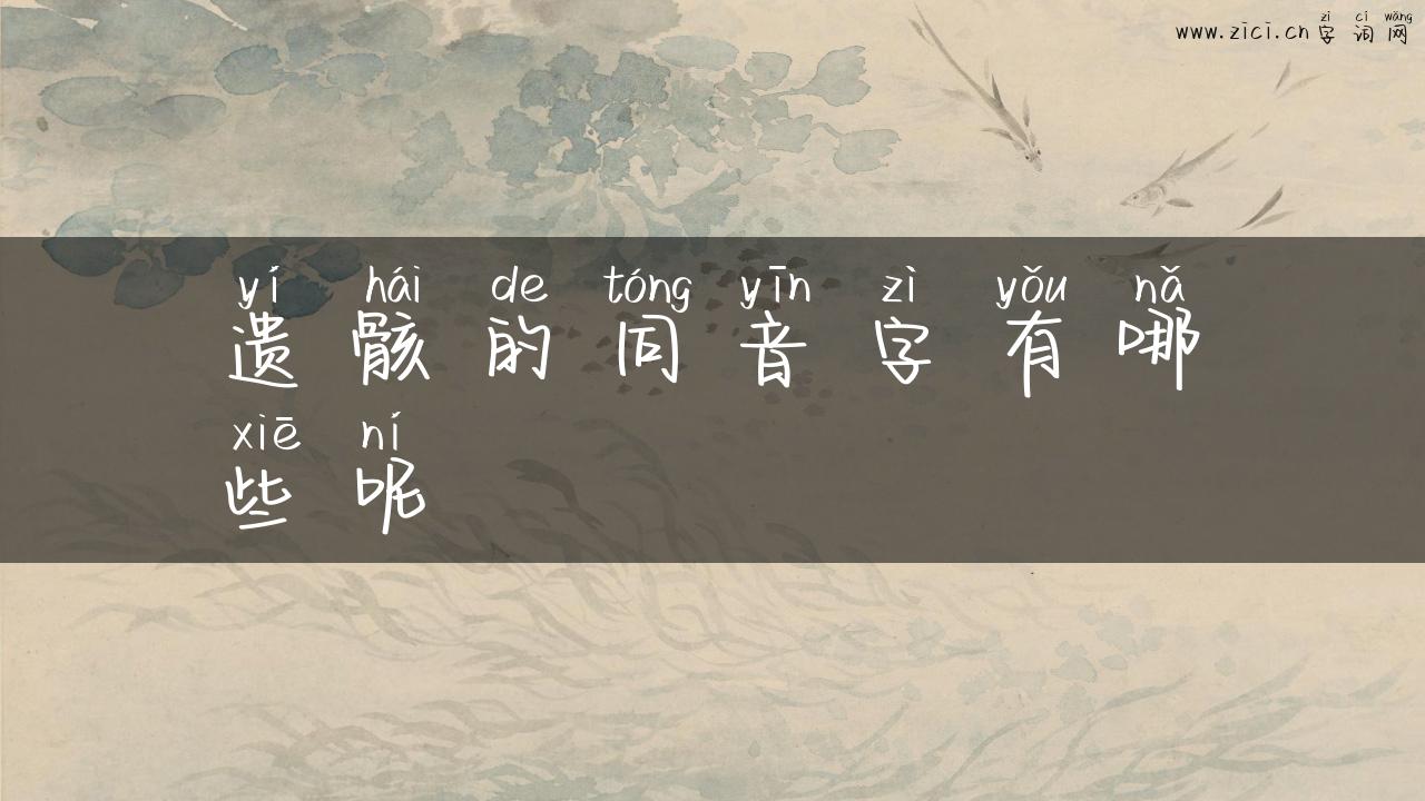 遗骸的同音字有哪些呢