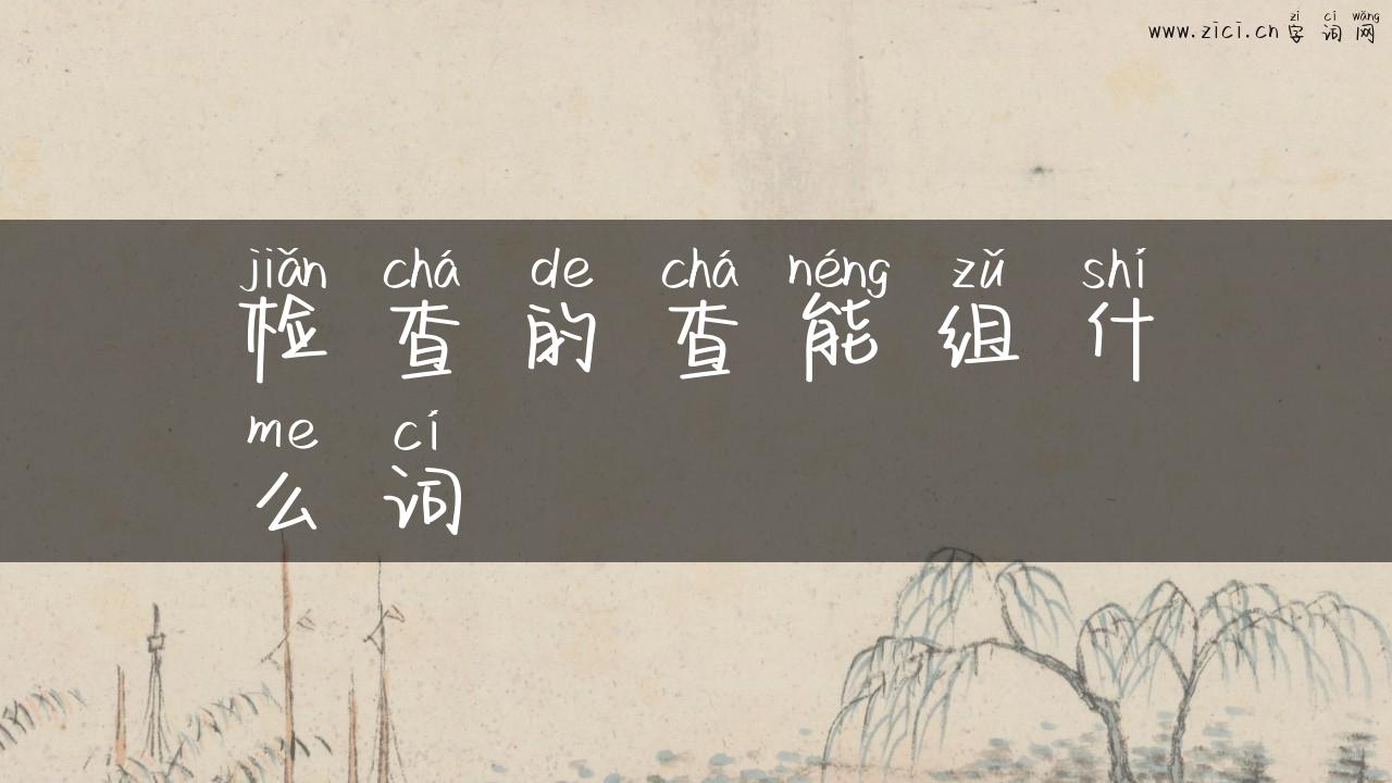 检查的查能组什么词
