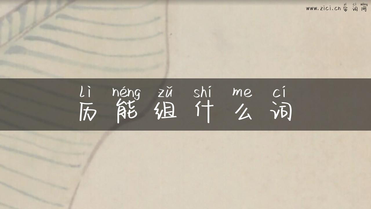 历能组什么词