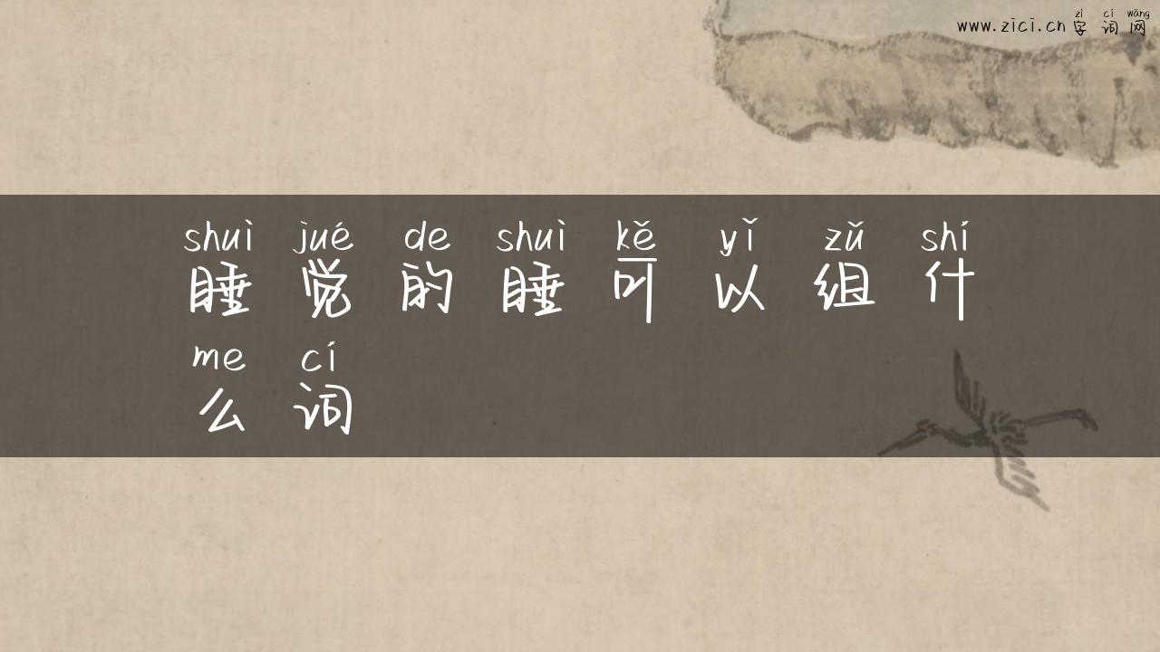 睡觉的睡可以组什么词