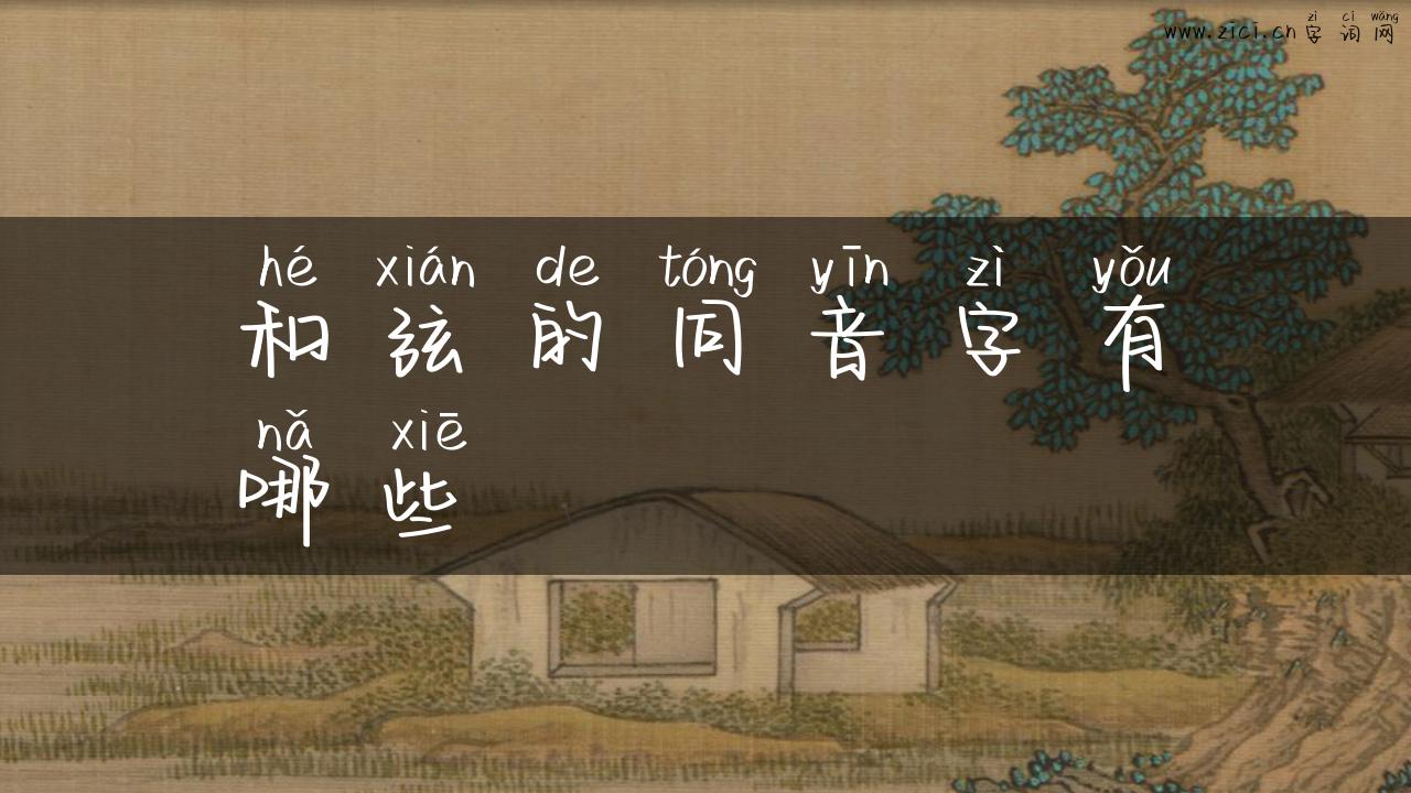 和弦的同音字有哪些