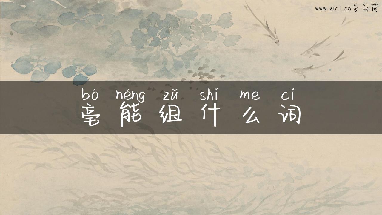 亳能组什么词