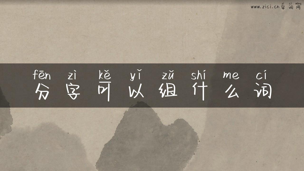 分字可以组什么词