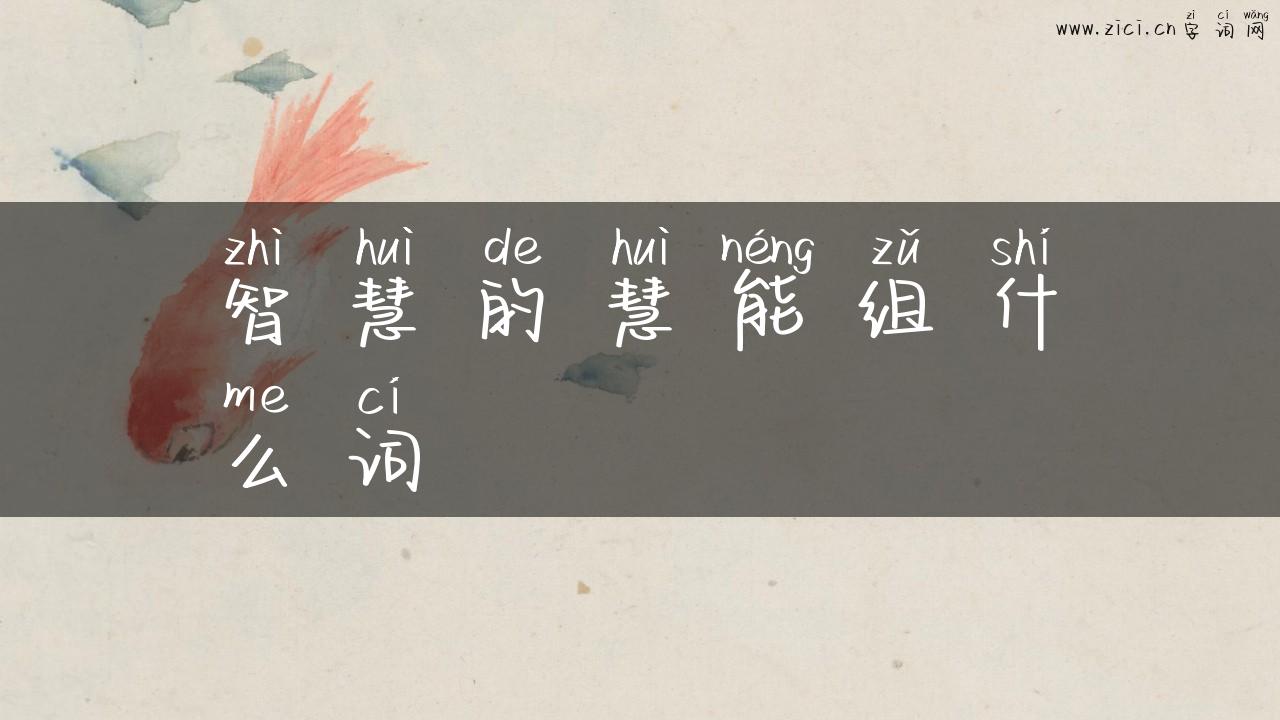 智慧的慧能组什么词