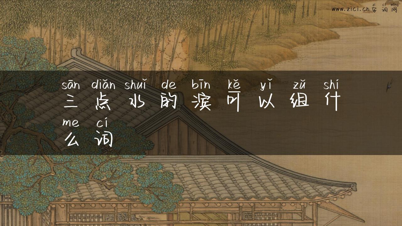 三点水的滨可以组什么词