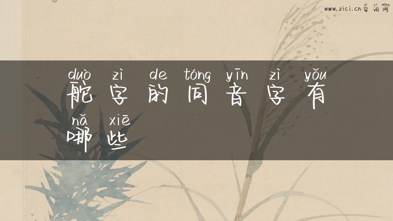 舵字的同音字有哪些