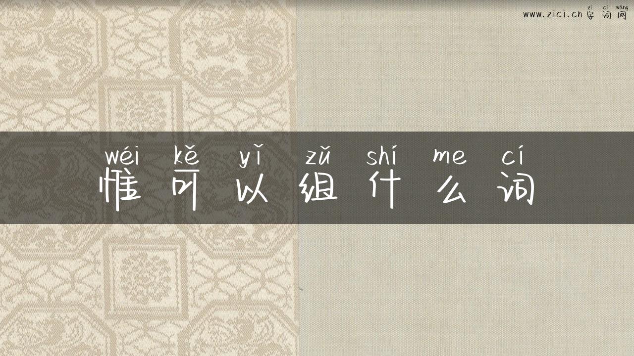 惟可以组什么词